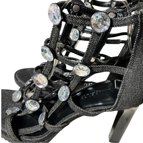 🌻NEW Karl Lagerfeld Paris Beatriz Faux Crystals Heel Sandals Size 8 - Picture 2 of 10